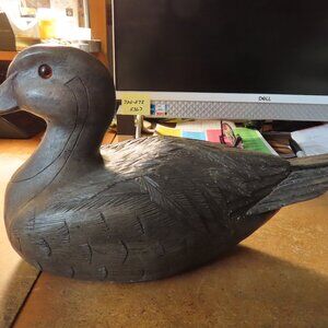 Phase IV Duck Scupture; Brown; Resin & Ground Pecan Shells